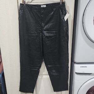 Juicy Couture High Rise Barrel Faux Vegan Leather Pants Black  Y2K